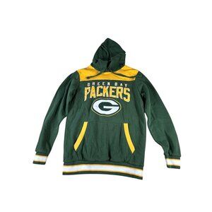 Green Bay Packers NFL Fleece Hooded Pullover Jacket Size S Embroidered Green